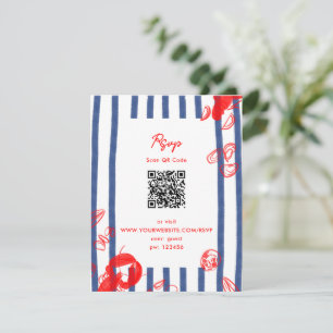 Maine Lobster Oysters Clams East Coast Wedding RSVP Card