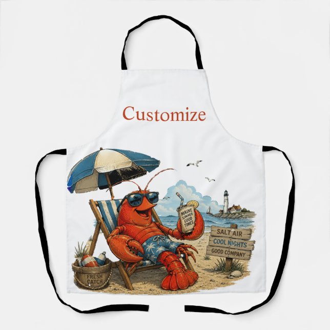 Maine Lobster Summer Fun Thunder_Cove Apron (Front)