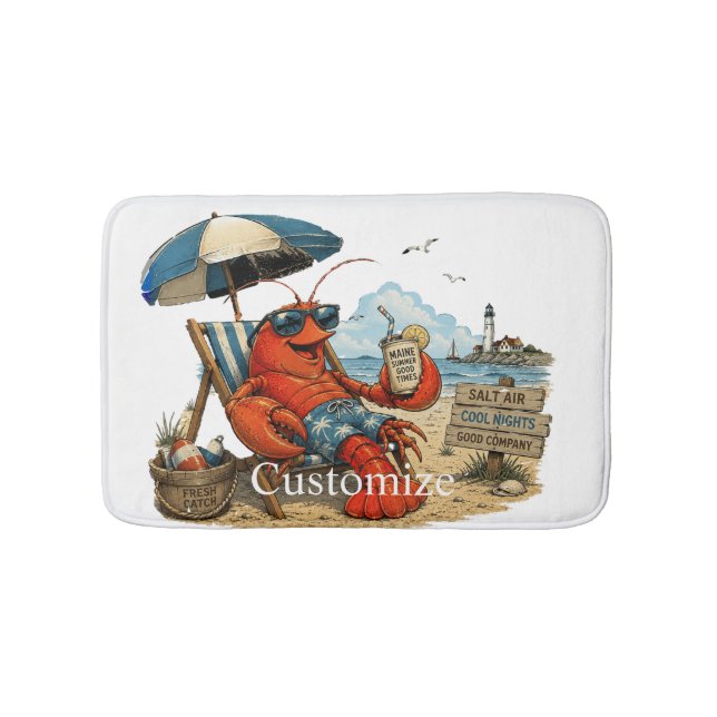 Maine Lobster Summer Fun Thunder_Cove Bath Mat (Front)