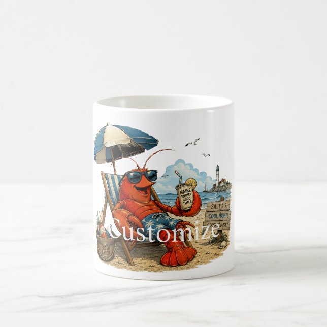 Maine Lobster Summer Fun Thunder_Cove Coffee Mug (Center)