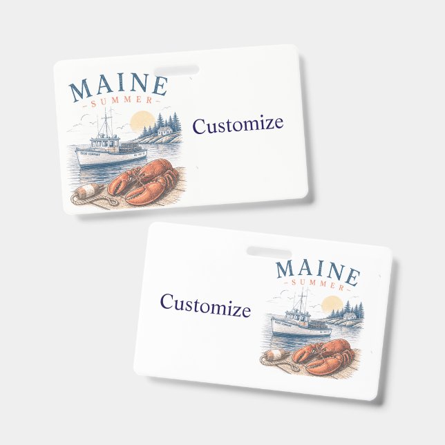 Maine Lobster Summer Fun Thunder_Cove ID Badge (Front & Back)