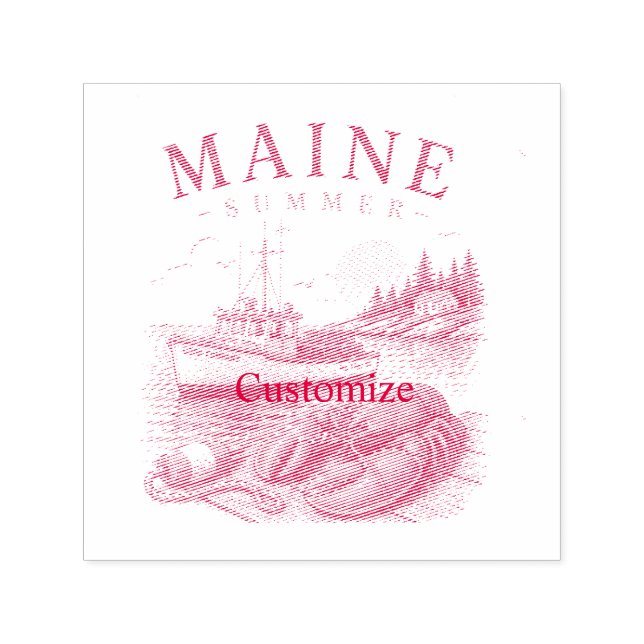 Maine Lobster Summer Fun Thunder_Cove Self-inking Stamp (Design)