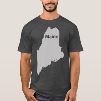 Maine Map Outline State Home Pride T-Shirt