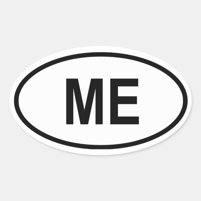 Maine "ME" Oval Sticker (Front)