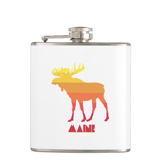 Maine Moose Hip Flask (Front)