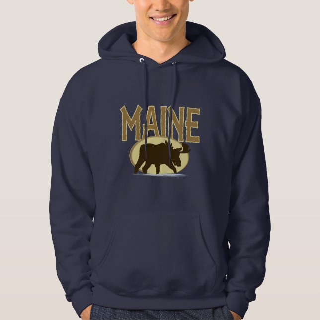 Maine Moose Hoodie (Front)