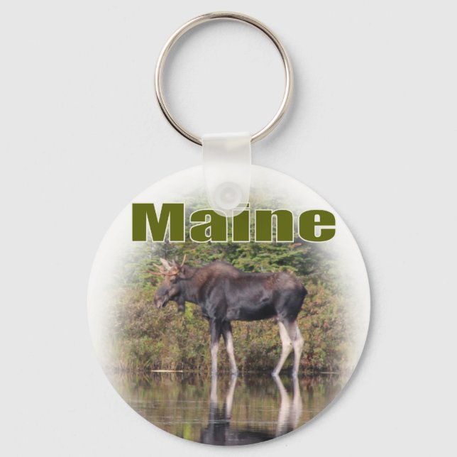 Maine Moose Key Ring (Front)