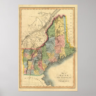 Maine, New Hampshire, Vermont Poster