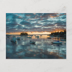 Maine, Newagen, sunset harbour 1 Postcard