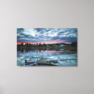 Maine, Newagen, sunset harbour 2 2 Canvas Print