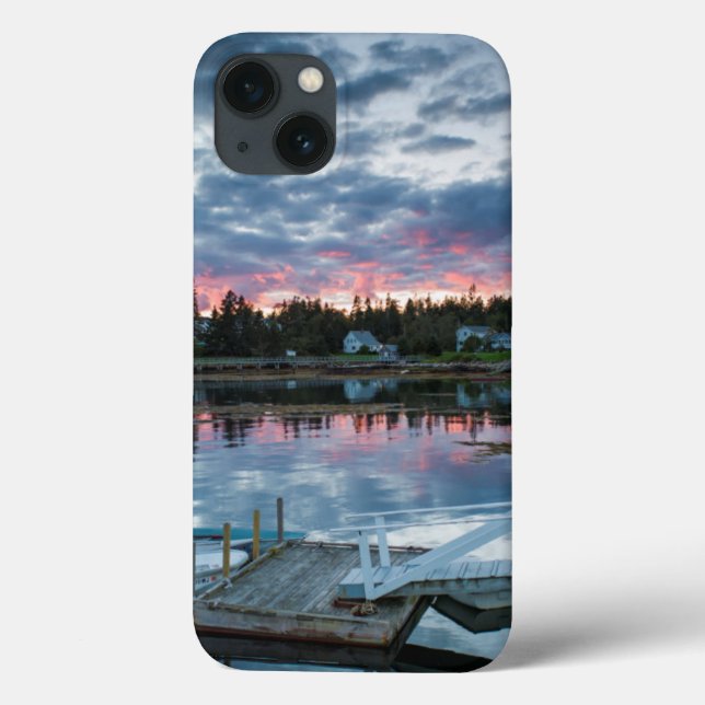 Maine, Newagen, sunset harbour 2 2 Case-Mate iPhone Case (Back)