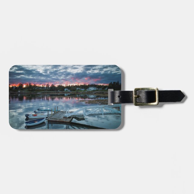 Maine, Newagen, sunset harbour 2 2 Luggage Tag (Front Horizontal)