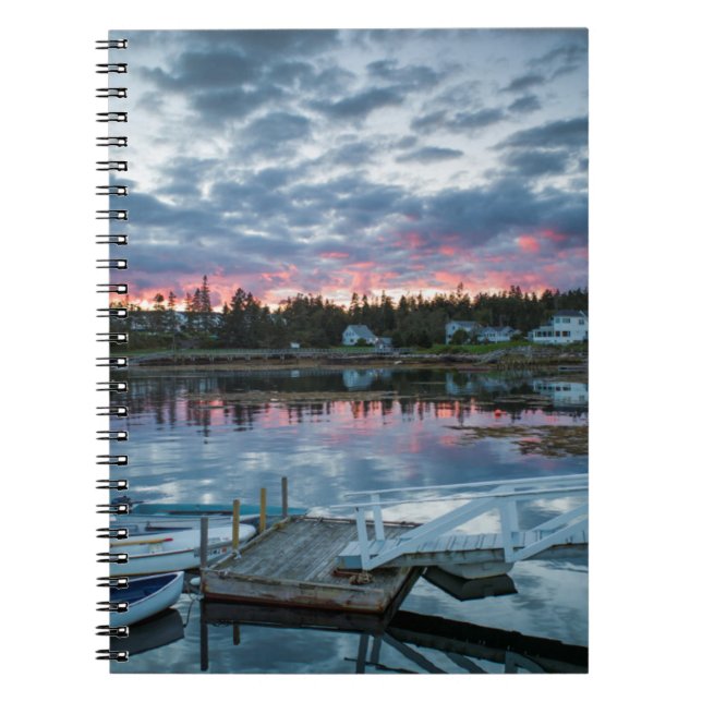Maine, Newagen, sunset harbour 2 2 Notebook (Front)