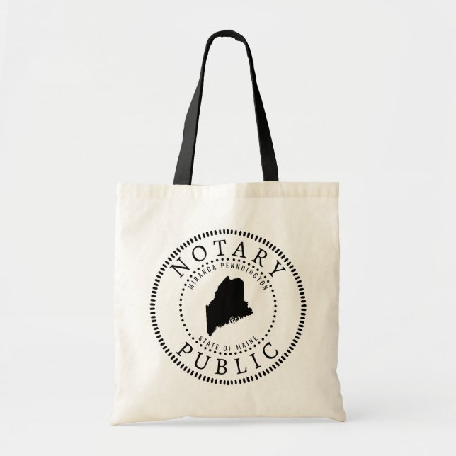 Maine Notary Public Personalised Tote Bag (Front)