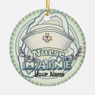 Maine Nurse Ceramic Tree Decoration