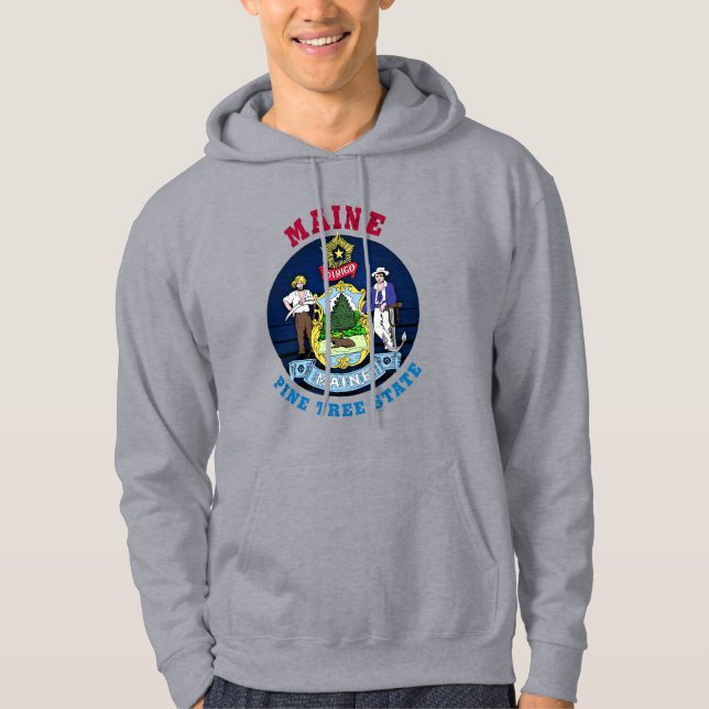 MAINE PINE TREE STATE FLAG HOODIE (Front)