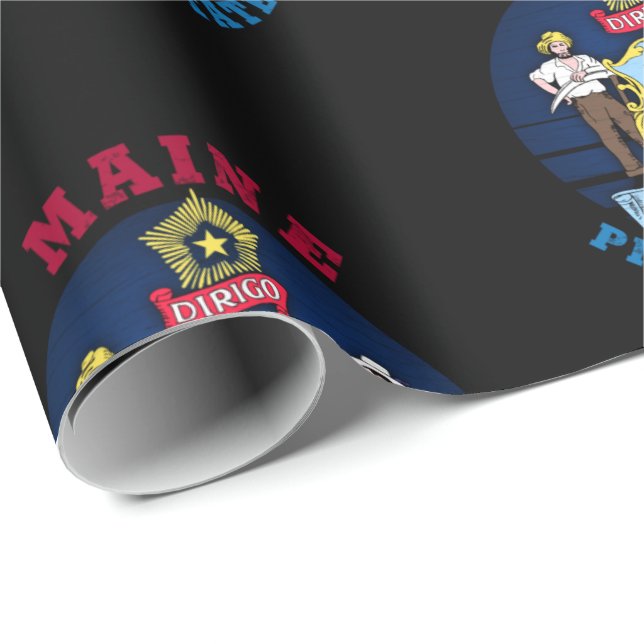 MAINE PINE TREE STATE FLAG WRAPPING PAPER (Roll Corner)