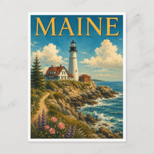 Maine Portland Head Light GeoSaga Postcard