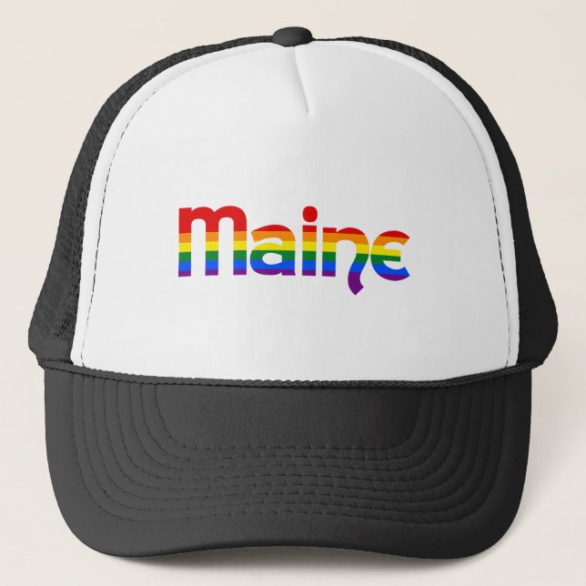 Maine Rainbow text Hat (Front)