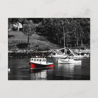 Maine Red And Black Boats Maine Postcard