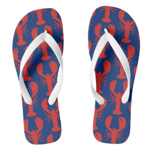 Maine Red Lobster Preppy Navy Jandals