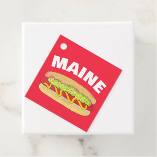 Maine Red Snapper Hotdog Portland ME Food Cookout Favour Tags