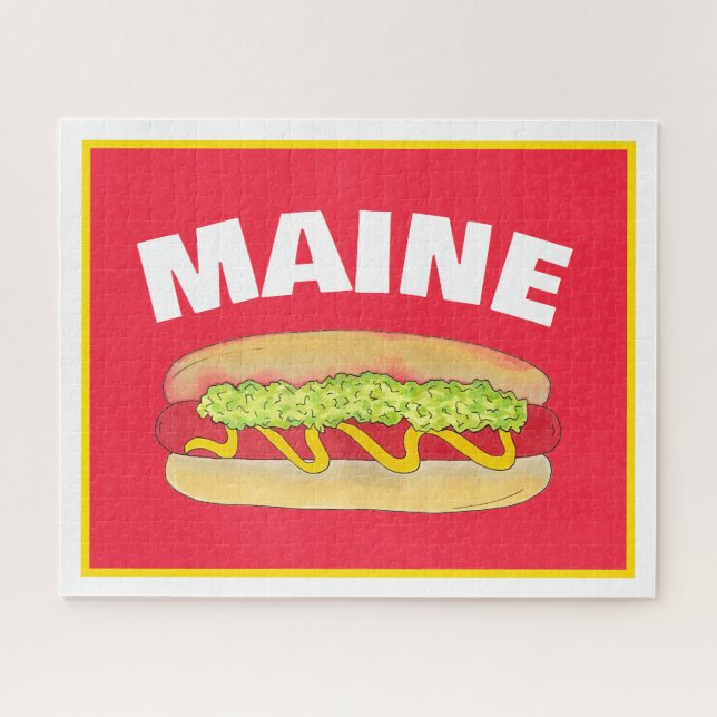 Maine Red Snapper Hotdog Portland ME Food Cookout Jigsaw Puzzle (Horizontal)