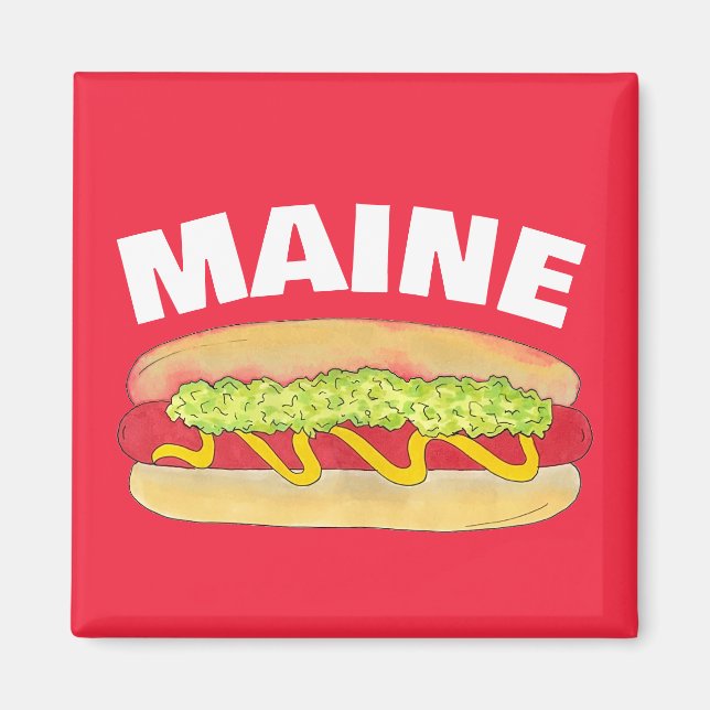 Maine Red Snapper Hotdog Portland ME Food Cookout Magnet (Front)