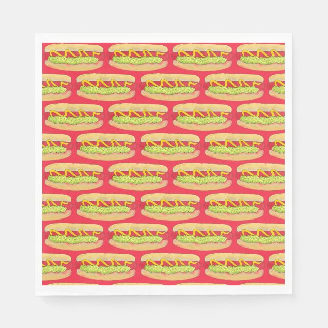 Maine Red Snapper Hotdog Portland ME Food Cookout Napkin (Front)