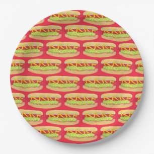 Maine Red Snapper Hotdog Portland ME Food Cookout Paper Plate