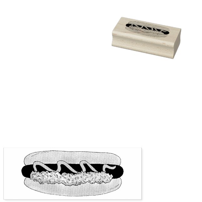 Maine Red Snapper Hotdog Portland ME Food Cookout Rubber Stamp (Stamped)