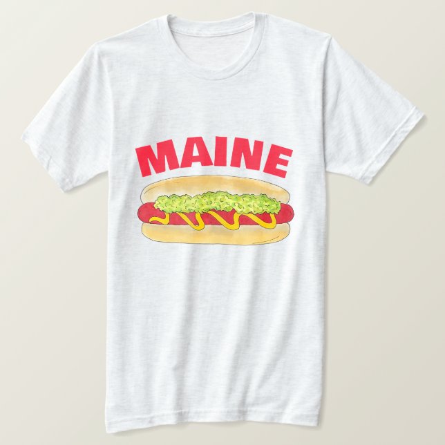 Maine Red Snapper Hotdog Portland ME Food Cookout T-Shirt (Design Front)