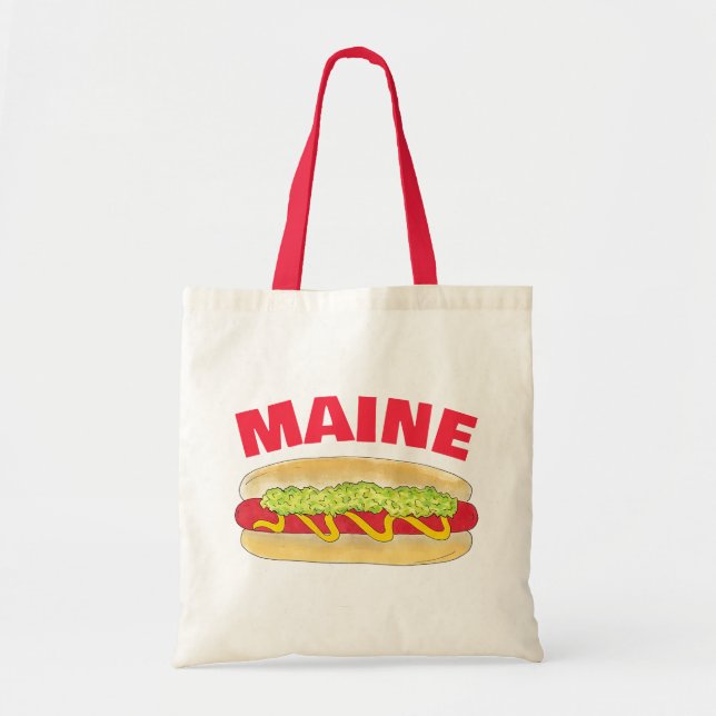 Maine Red Snapper Hotdog Portland ME Food Cookout Tote Bag (Front)