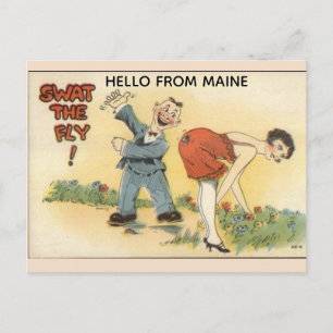 MAINE RETRO FUNNY POSTCARD