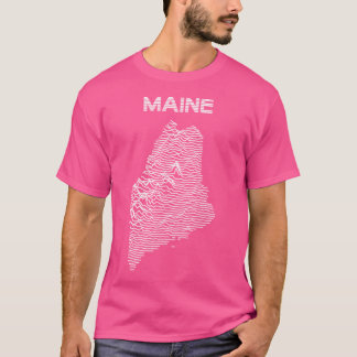 Maine - Retro Minimalist Lines Topographic Map Act T-Shirt