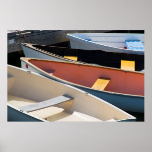 Maine, Rockland. Colourful boats in Rockland Poster
