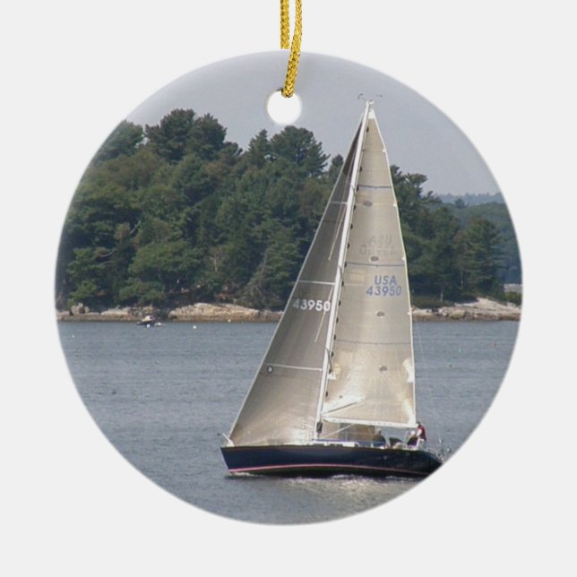 Maine Sailing Ornament (Front)