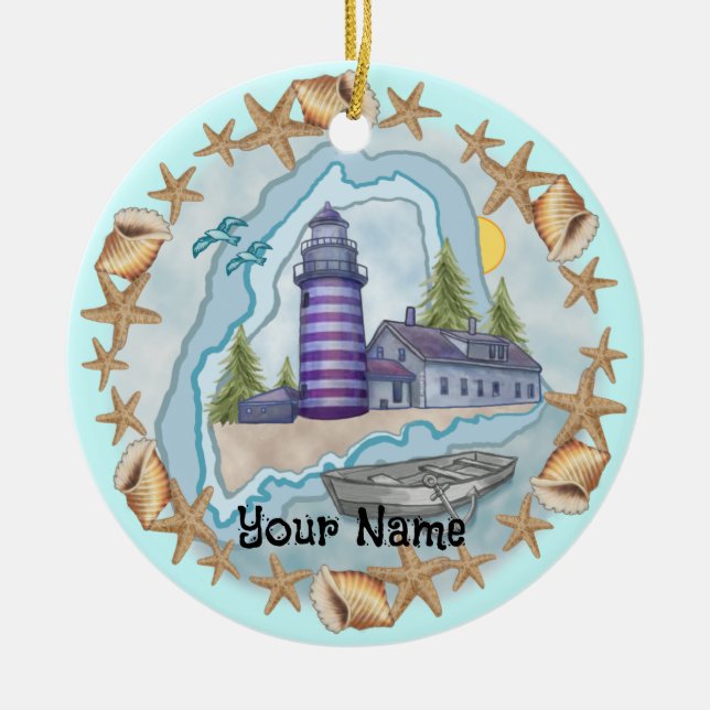 Maine Shells Lighthouse   Ornament (Front)