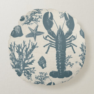 Maine Shore Lobster Round Cushion