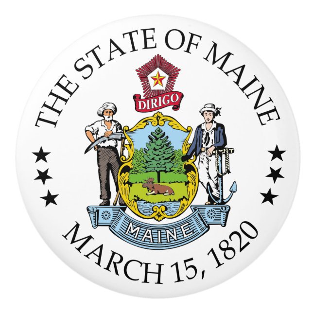 Maine sign ceramic knob (Front)