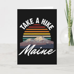 Maine Souvenir Hiking Take A Hike Vintage Sunset C Card
