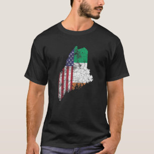 Maine St. Patrick's Day Irish American Flag Saint T-Shirt