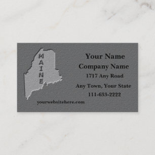 Maine State Business card carved stone look