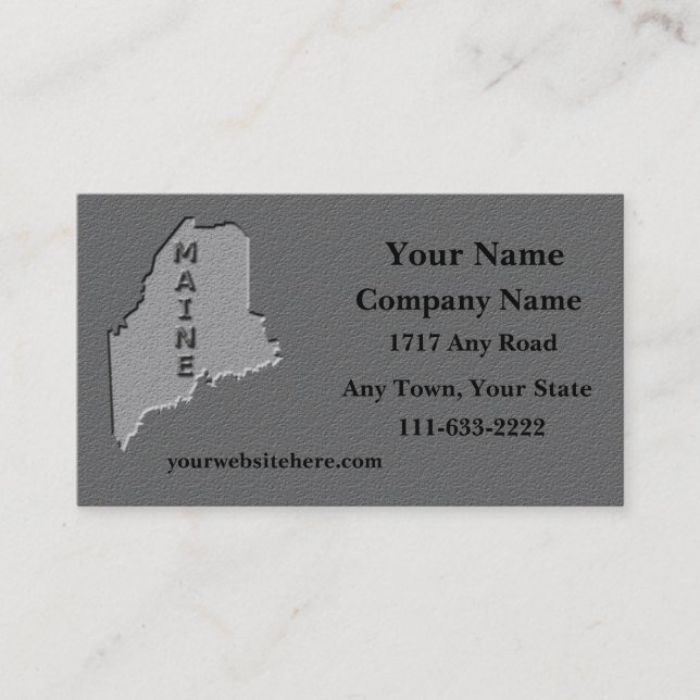 Maine State Business card   carved stone look (Front)