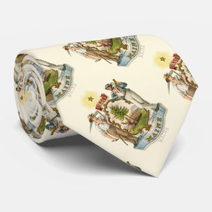 Maine state coat of arms (vintage 1870s) tie