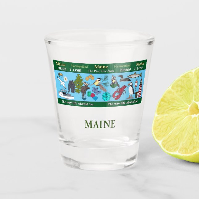 Maine State Commemorative Shot Glass (Front)