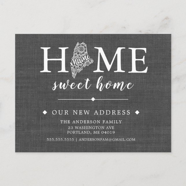 MAINE State Moving Announcement Post Card (Front)