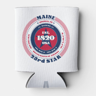 Maine State Pride Personalised Monogram Can Cooler