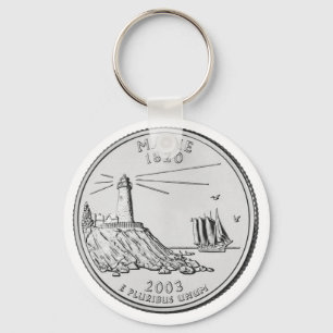 Maine State Quarter Key Ring