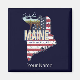 Maine State United States Map Vintage USA Souvenir Magnet